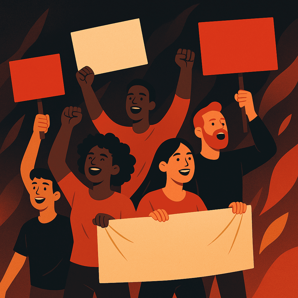 A diverse group of people collaborating for good causes